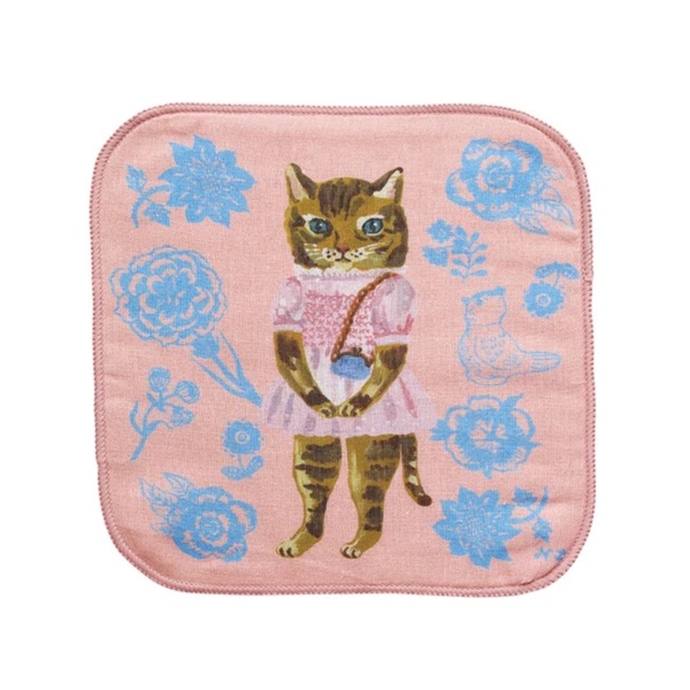 Nathalie Lete! Multi wash cloth mini towel
Pink anthropomorphic dressed cat!